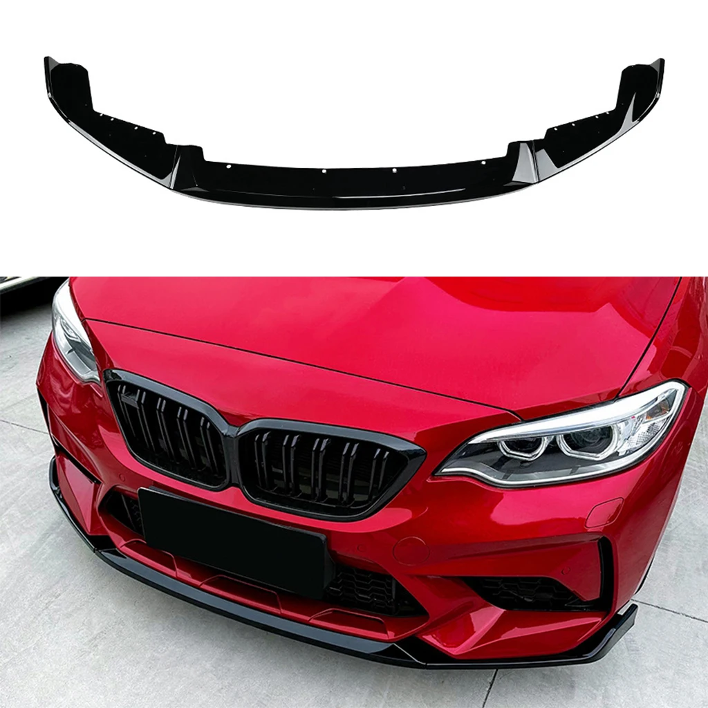 Front Bumper Lip Spoiler For BMW 2 Series F87 M2 CS Style 2016-2021 Front Bumper Protector Lower Blade Splitter Car Styling