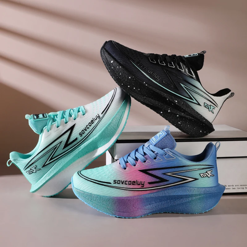 

Кроссовки для бега с карбоновой пластиной, специализированные для марафона, мужские спортивные дышащие легкие, женские удобные нескользящие кроссовки Chunta