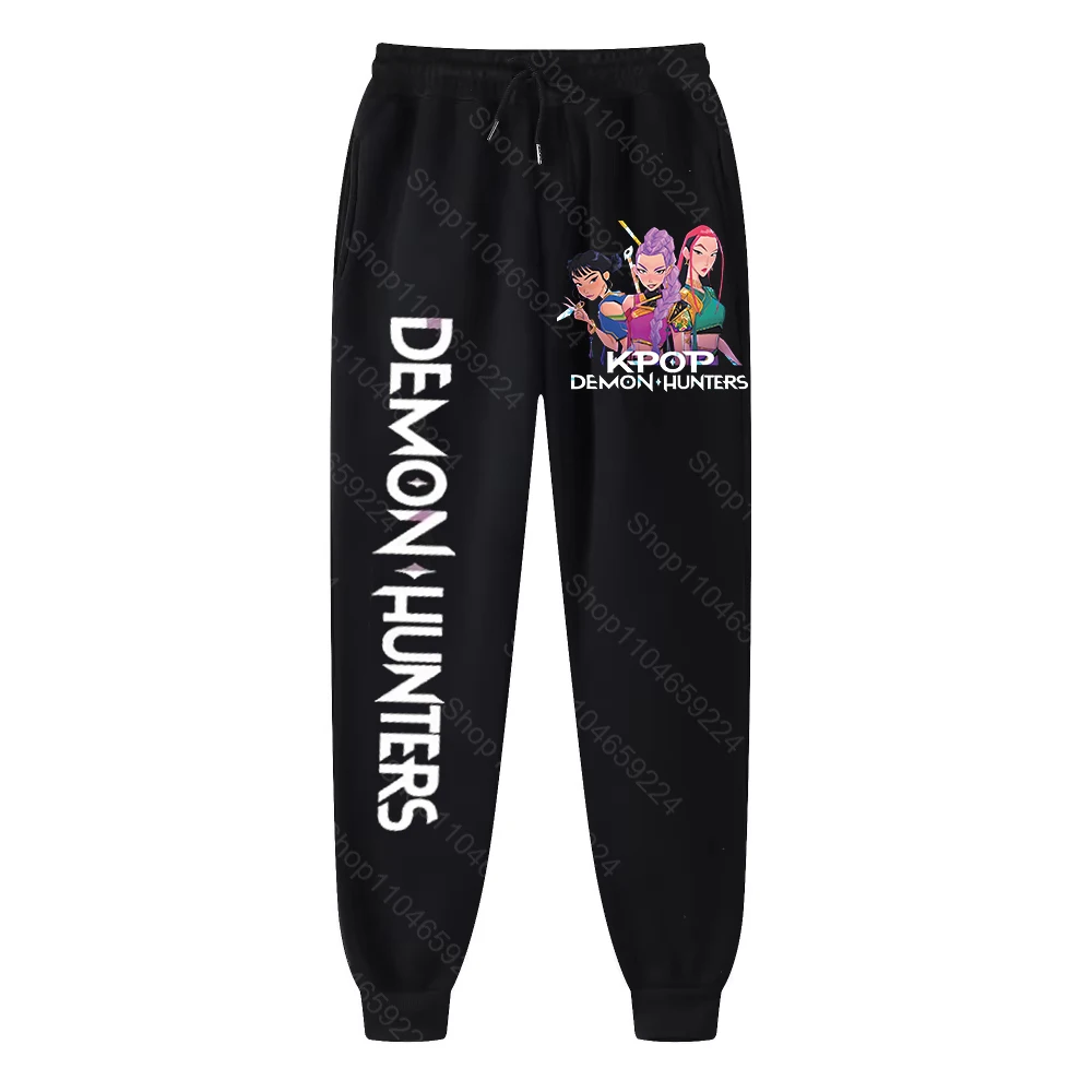 Kpop شيطان هنتر السراويل Harajuku الشارع الشهير الرجال النساء الركض Sweatpants طباعة الجري بنطلون الرياضة المتضخم بنطال رياضي #1