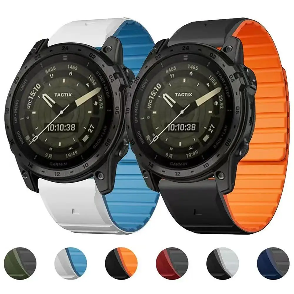 

Magnetic Silicone Strap 22/26mm For Garmin Fenix 7 7x 6 6X Pro 5X 5 Pro Quick Fit Bracelet For Gen 2/Enduro 2/Descent Mk1 Band