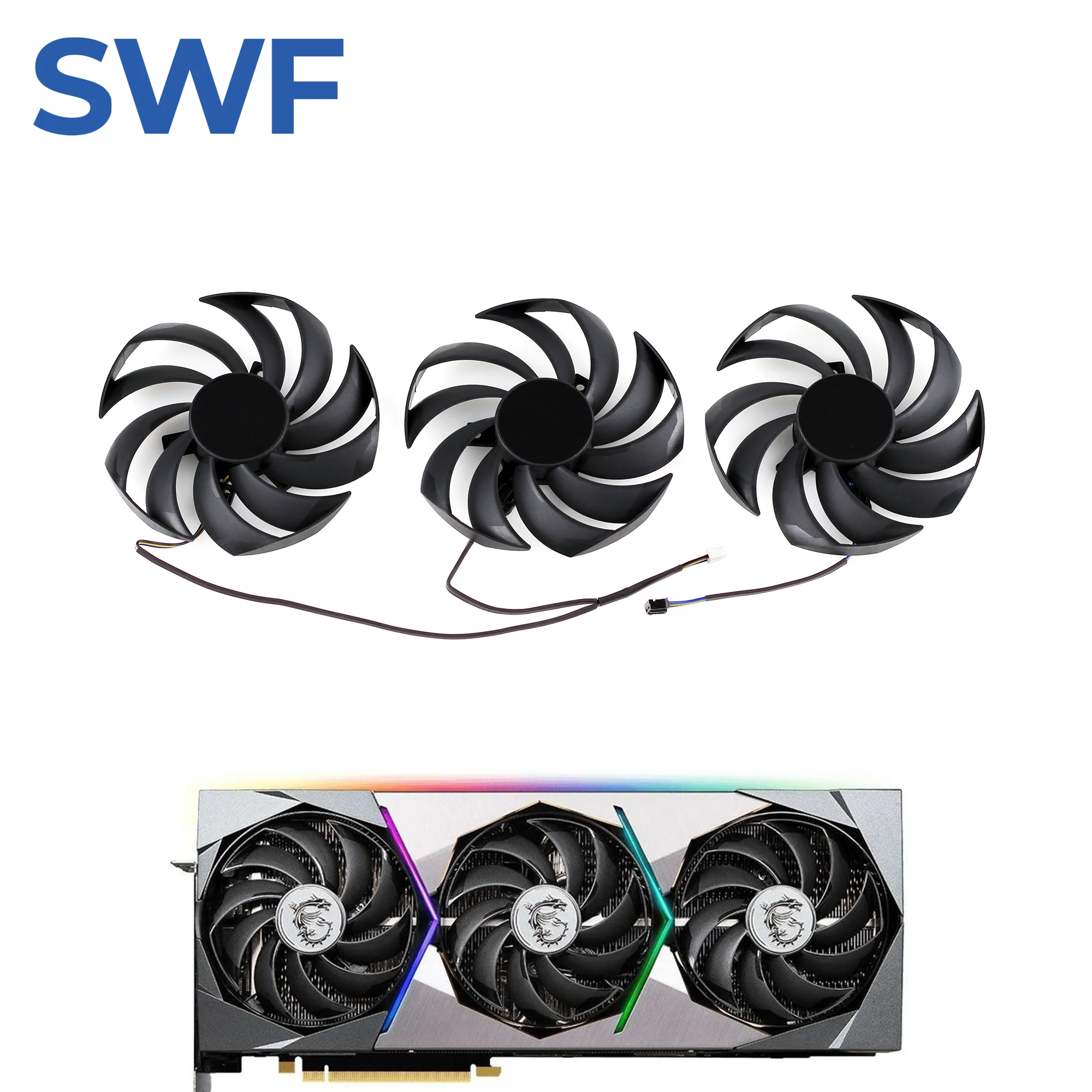 95MM PLD10010B12HH Cooling Fan Replacement For MSI GeForce RTX 3070 3080 3090 Ti SUPRIM X Graphics Video Card Cooler Fan