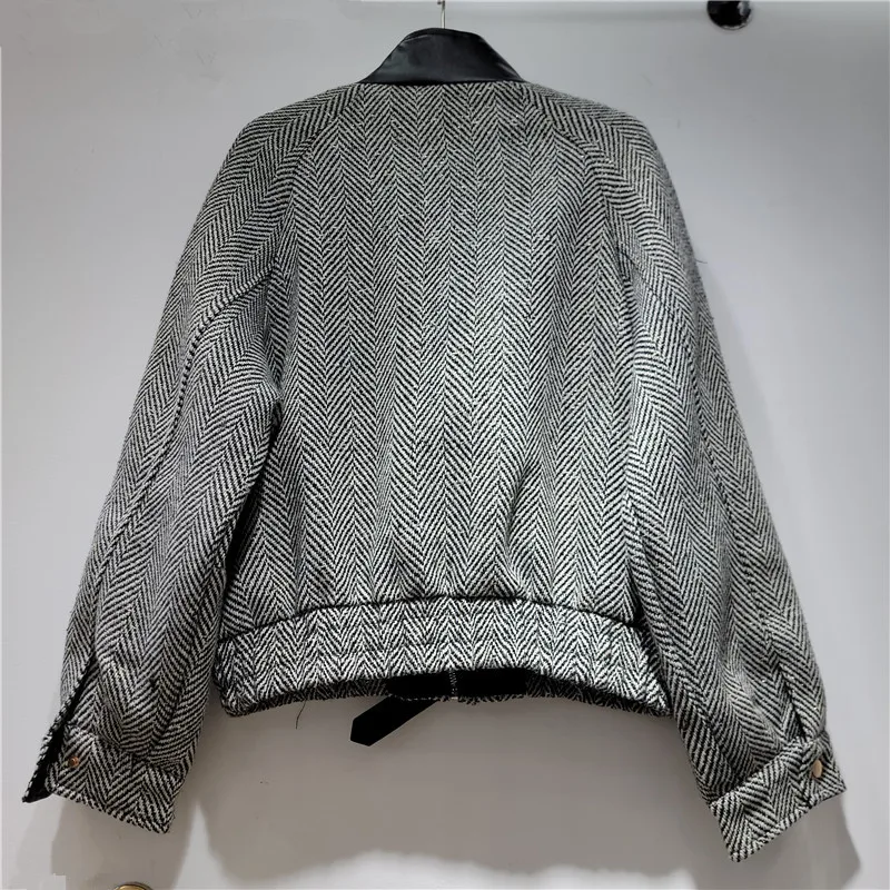 HKSH Women Jacket Ins Versatile Floral Embroidered Flares Design Stand Collar Patchwork Contrast Color Casual Loose Coat HK27490