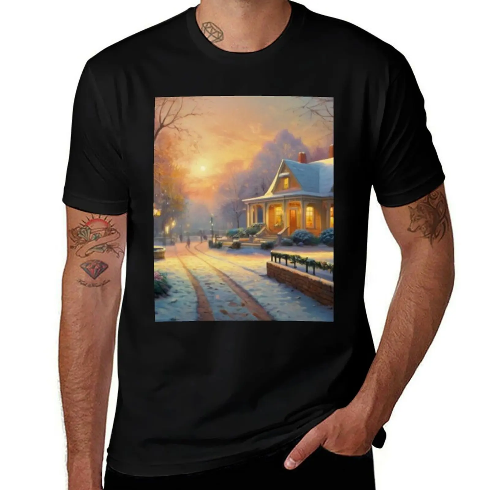 

Stillness and Snow: Winter in the Public Park T-Shirt funny meme t-shirts quick-drying vintage anime shirt mens fashion