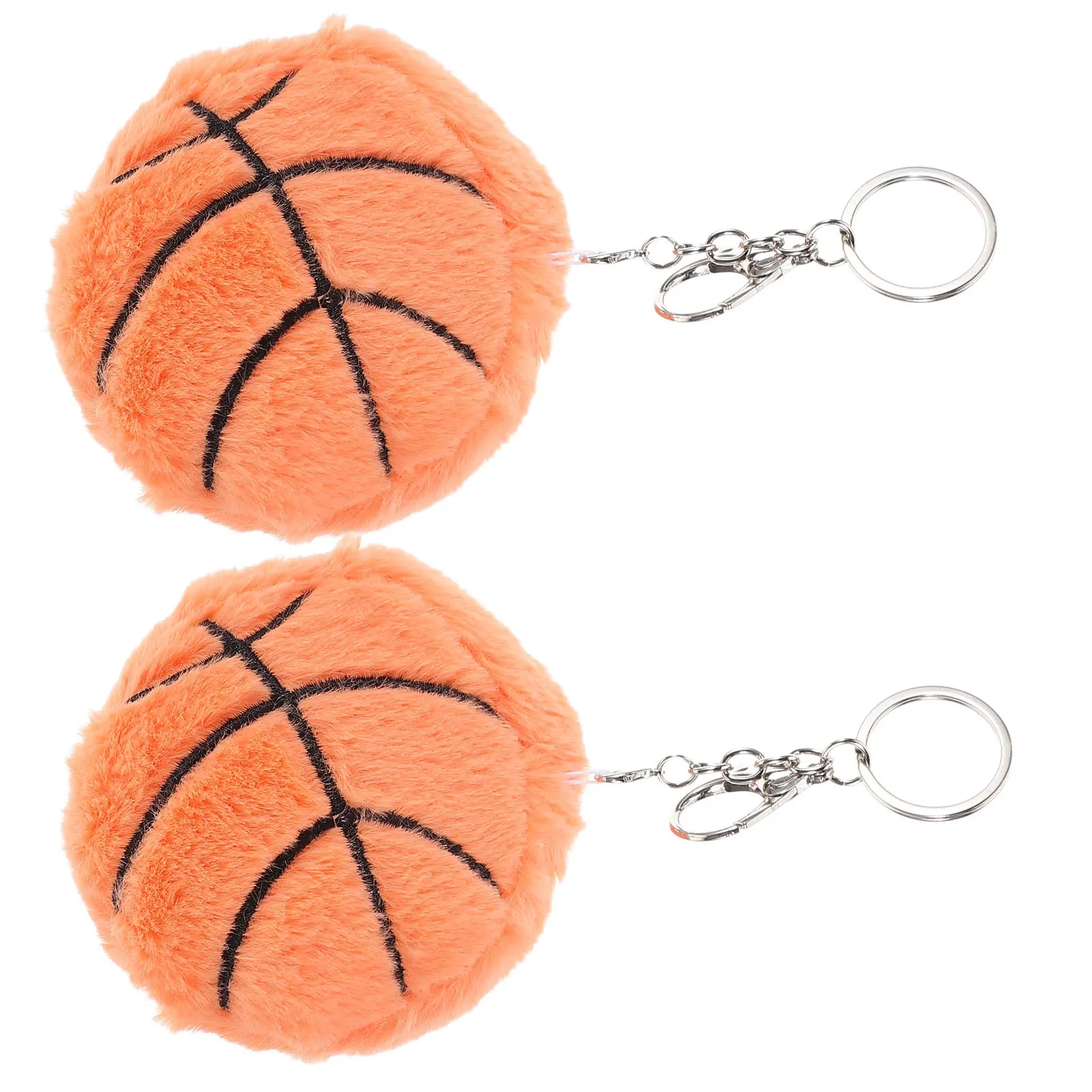 

2Pcs Basketball Keychain Sports Accessory for Bags Keys Decorative Charm Soft Material Exquisite Craftsmanship