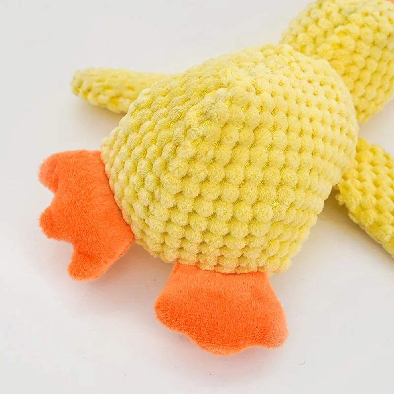 Haustier-Plüschtiere, gelbe Rush-Ente, Hundespielzeug, Plüsch, bissfest, Zahnschleifen, klingende, interaktive Corgi-Haustierprodukte – Detail 5