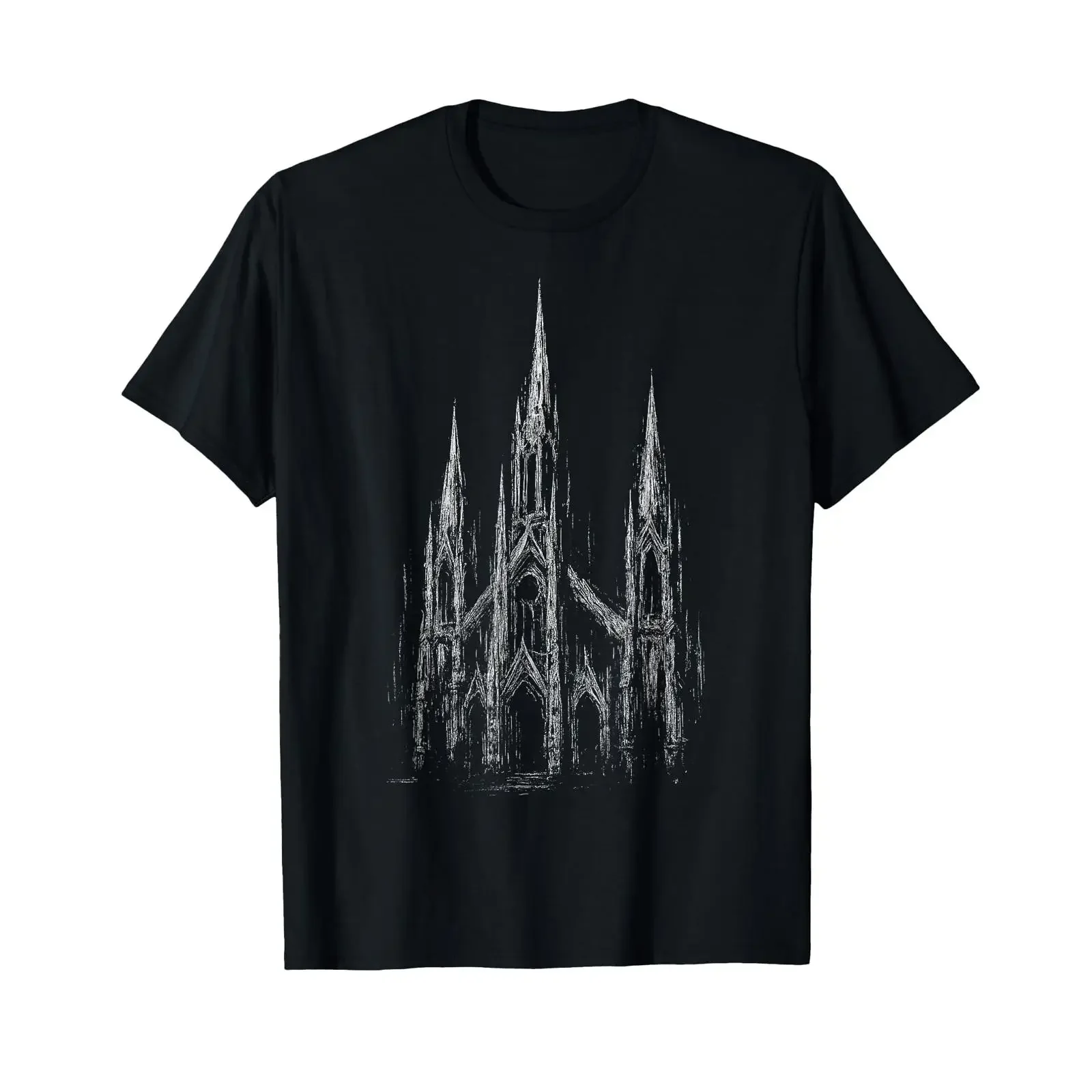 Gothic Church Cathedral Grunge Goth Dark Alt Aesthetic Art T Shirt vintage Washed Comfortable Stylish fashion Slightly graphic
