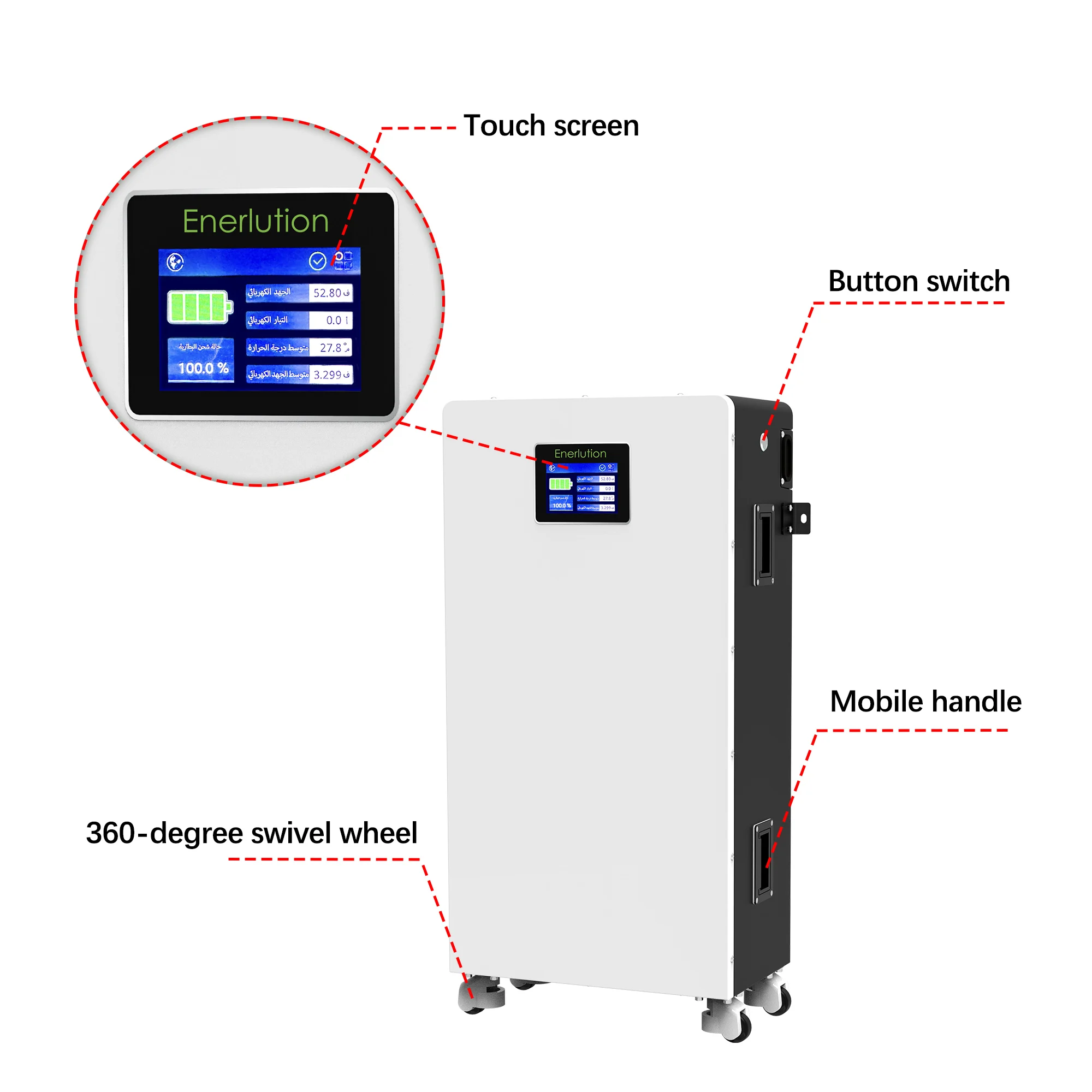 Touchscreen LFP Battery 16kWh Parallel Function 51.2V 314Ah Lithium Phosphate Battery Maintenabce Free for Home Applications