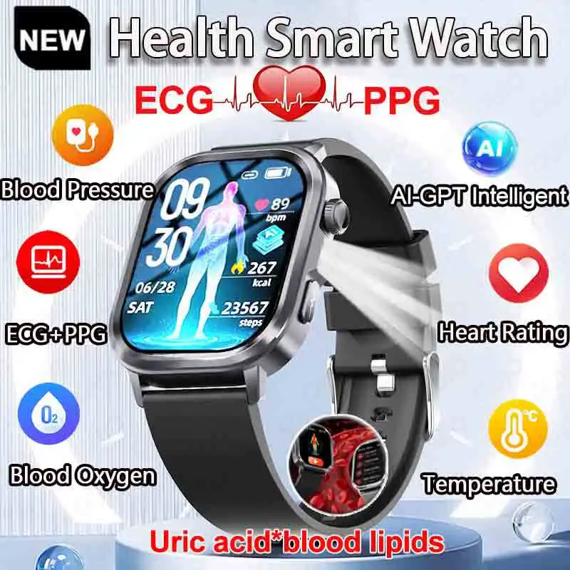 

2025 New Health Smart Watch Men Blood Oxygen Blood Pressure Fitness Sport Watches IP68 Waterproof SmartWatch For Men Android IOS