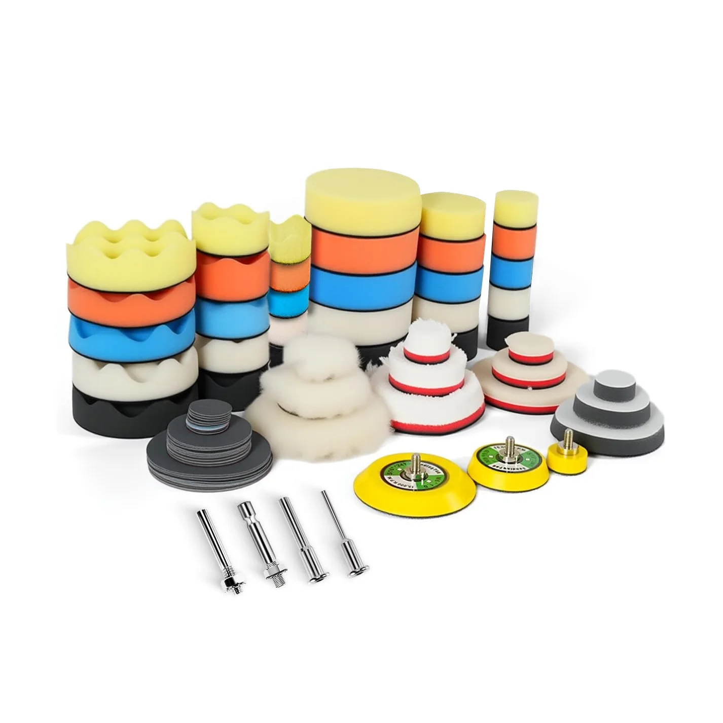 76pcs Polishing Pag with 1/2/3-Inch Grinding & Polishing Pads - for Dremel Rotary (Air-) - Compatible with DremelMini Polisher