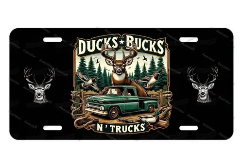 Ducks and Trucks Metal License Plate for Auto Truck ATV MOPED dirt bike Aluminum