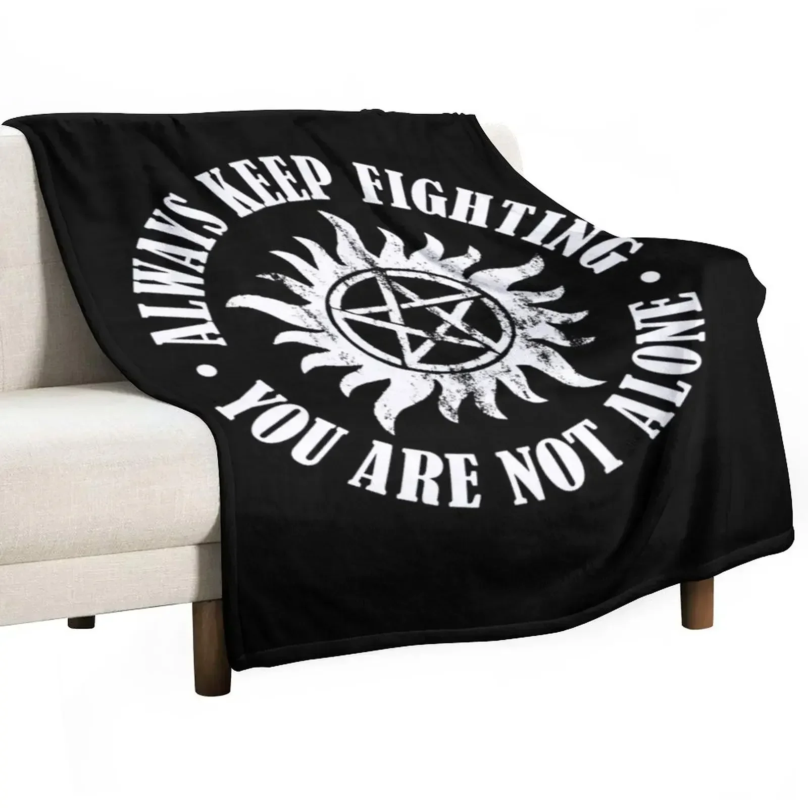 

Always Keep Fighting - White Throw Blanket sofa bed Large for babies Blankets