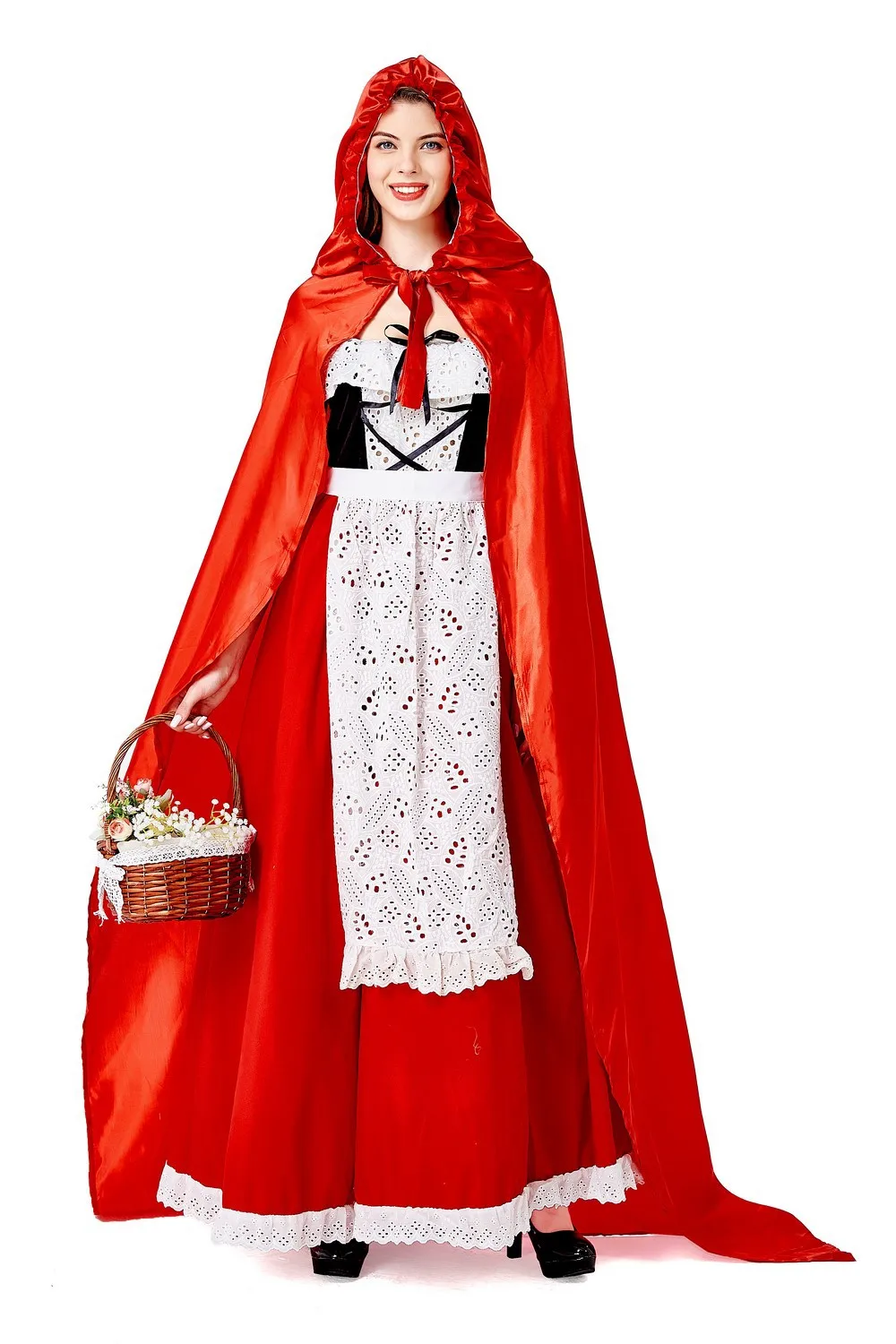 Costume de Petit Chaperon Rouge d'Halloween pour Femme, Robe de Soirée, Cosplay, Uniforme de Jeu, Robe de Barrage