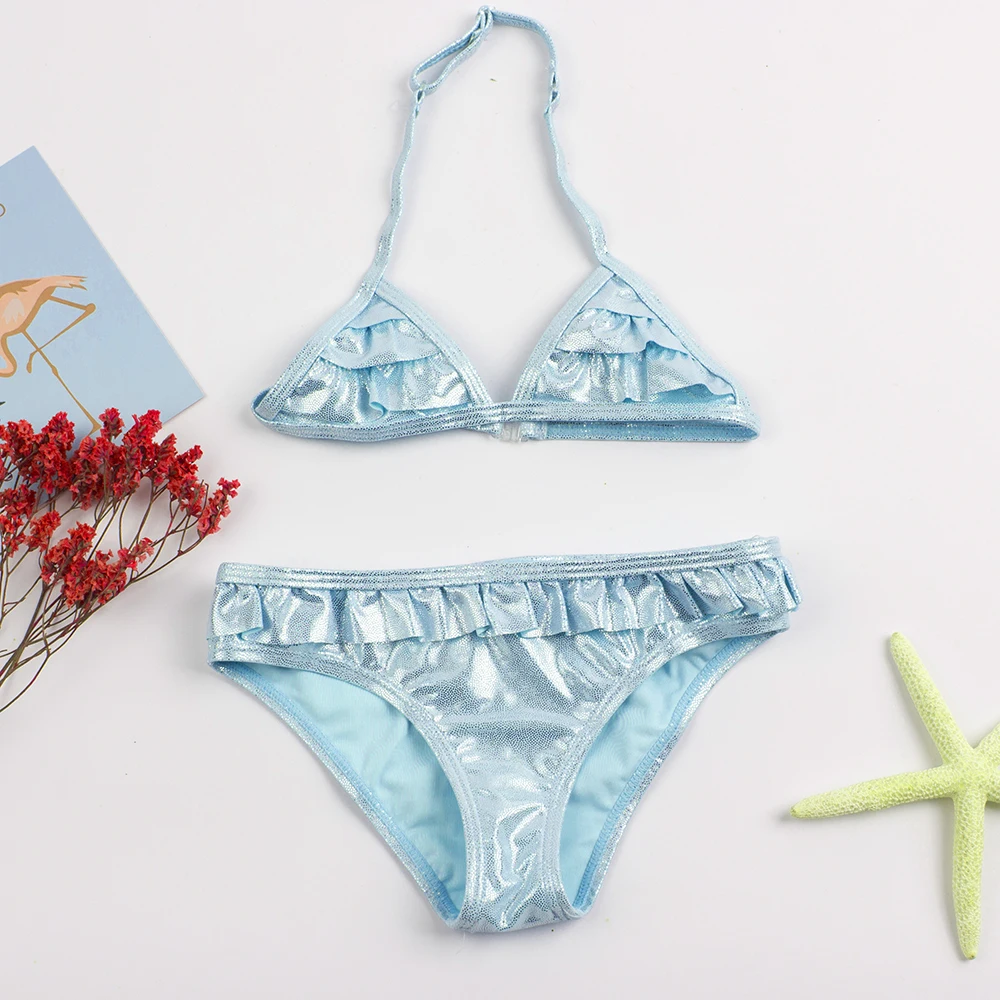 ساطع كشكش الصلبة الصيف الشاطئ الفتيات الاطفال ملابس السباحة عطلة اللعب في الهواء الطلق قابل للتعديل الطفل بيكيني مجموعة #1