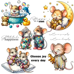 Mangocraft Little Sleeping Mouse Mice Clear Stamp DIY Scrapbooking Supplies Silicone Stamp For Card Making Albums Crafts Decor