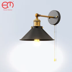 Vintage Wall Lamp With switch E27 Base Industrial AC90-260V Wall Light for Indoor Lighting Adjustable Retro Loft bedroom light