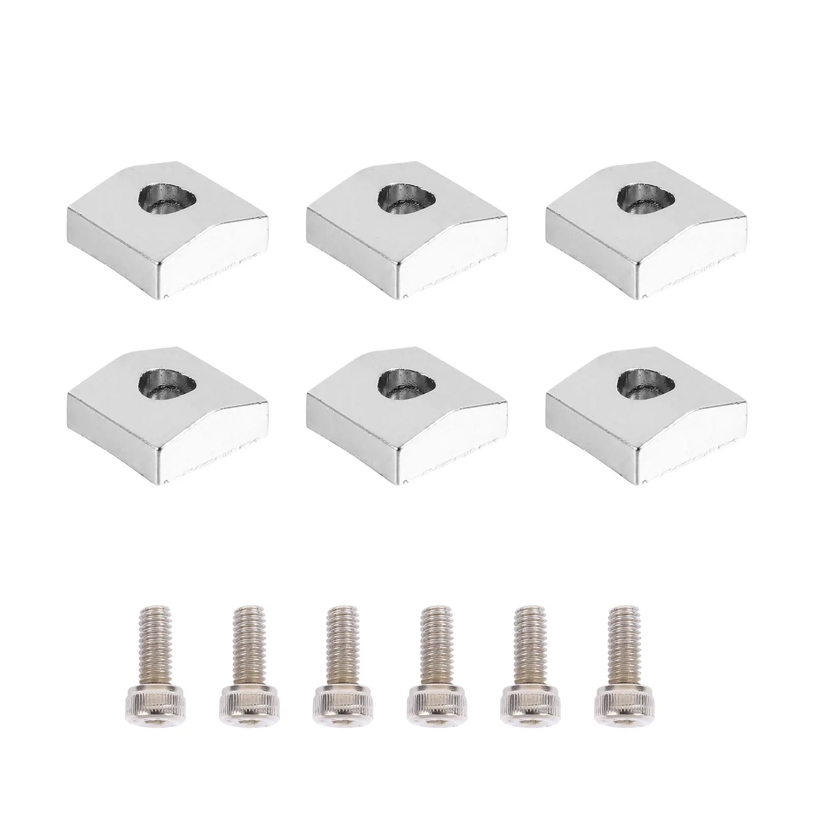 

2 Sets Guitar Accessories Locking Nut Clamps Silver Hexagonal Guitar Locking Nut Clamps Screws Durable Parts Replacement