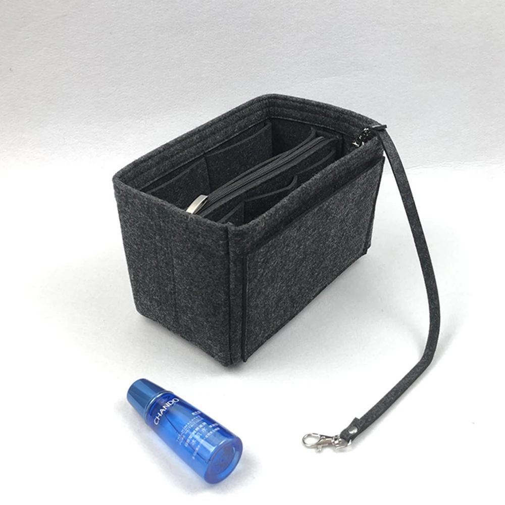 New Desgin Felt Purse Bag Organizer Insert with zipper Bag Tote Shaper Fit Suitable for various brand bags