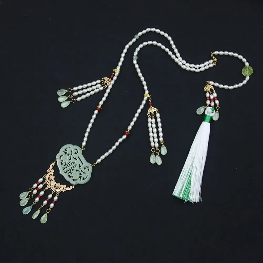 Tang Ming Song Dynasty Hanfu Ruyi Pendant Pearl Chinese Style Vintage Chinese Necklace Clothing Accessories Bridal Accessories