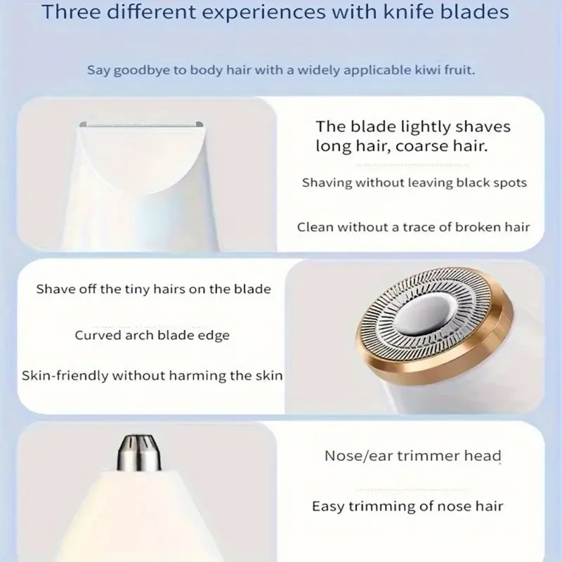 Multi Functional 3-in-1 Shaver, USB Charging, Underarm Hair Removal Device, Women's Home Eyebrow Trimmer, Nose Hair Trimmer image 5