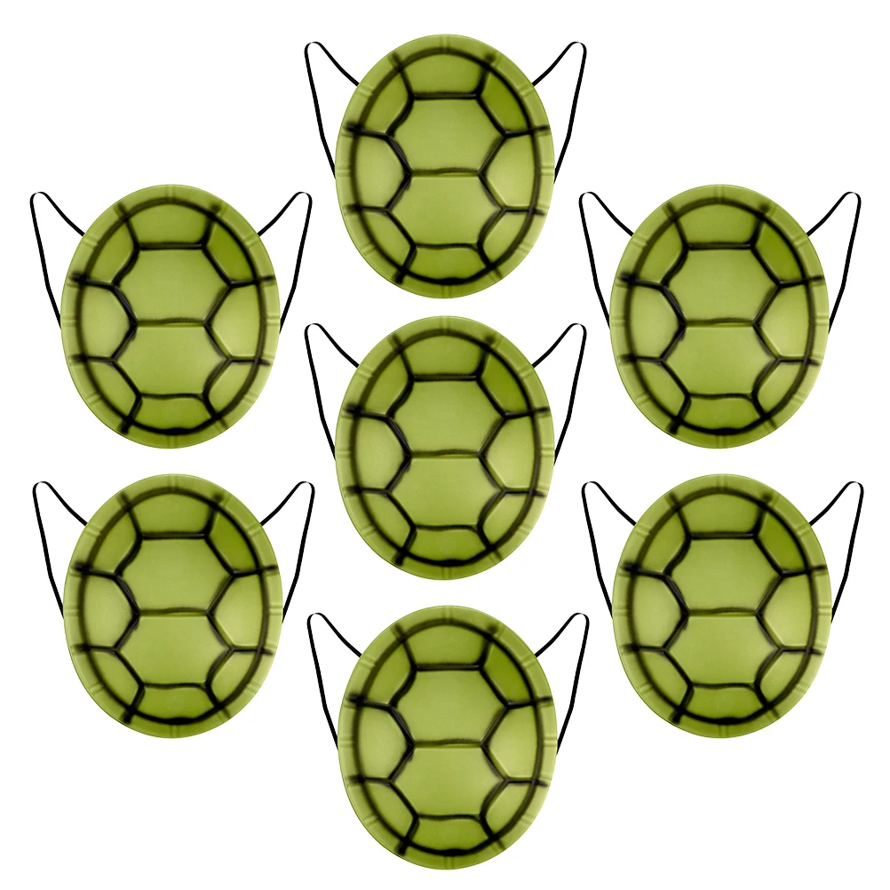 

7pcs Turtle Shell Props Light Green EVA Material Kids Costume Halloween Party Favor Sea Animal Cosplay Reusable Design DIY
