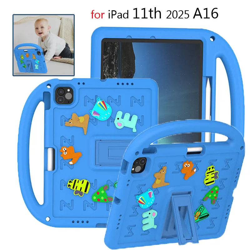 Case for IPad 11th Gen A16 2025 11inch Air 11 M3 M210th Gen  Air 7 6 5 4 3 2 1 10.2 9th 8 7th 10th 10.9Child Kids Safe EVA Cover