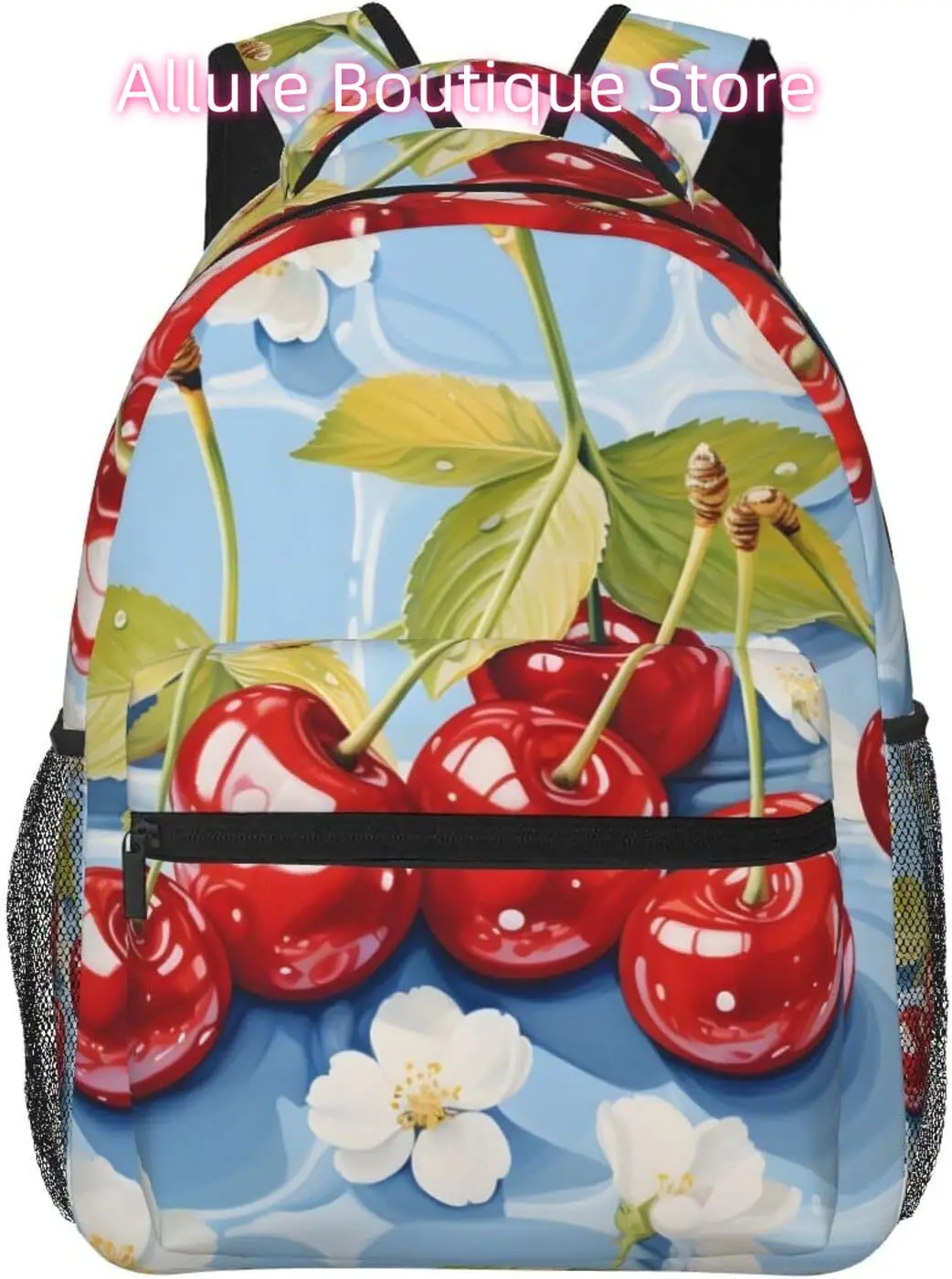 

Сумка для ноутбука обратно в школу Легкий рюкзак для ноутбука Tasty Cherry Fruit Легкий многоцелевой дорожный повседневный рюкзак унисекс C