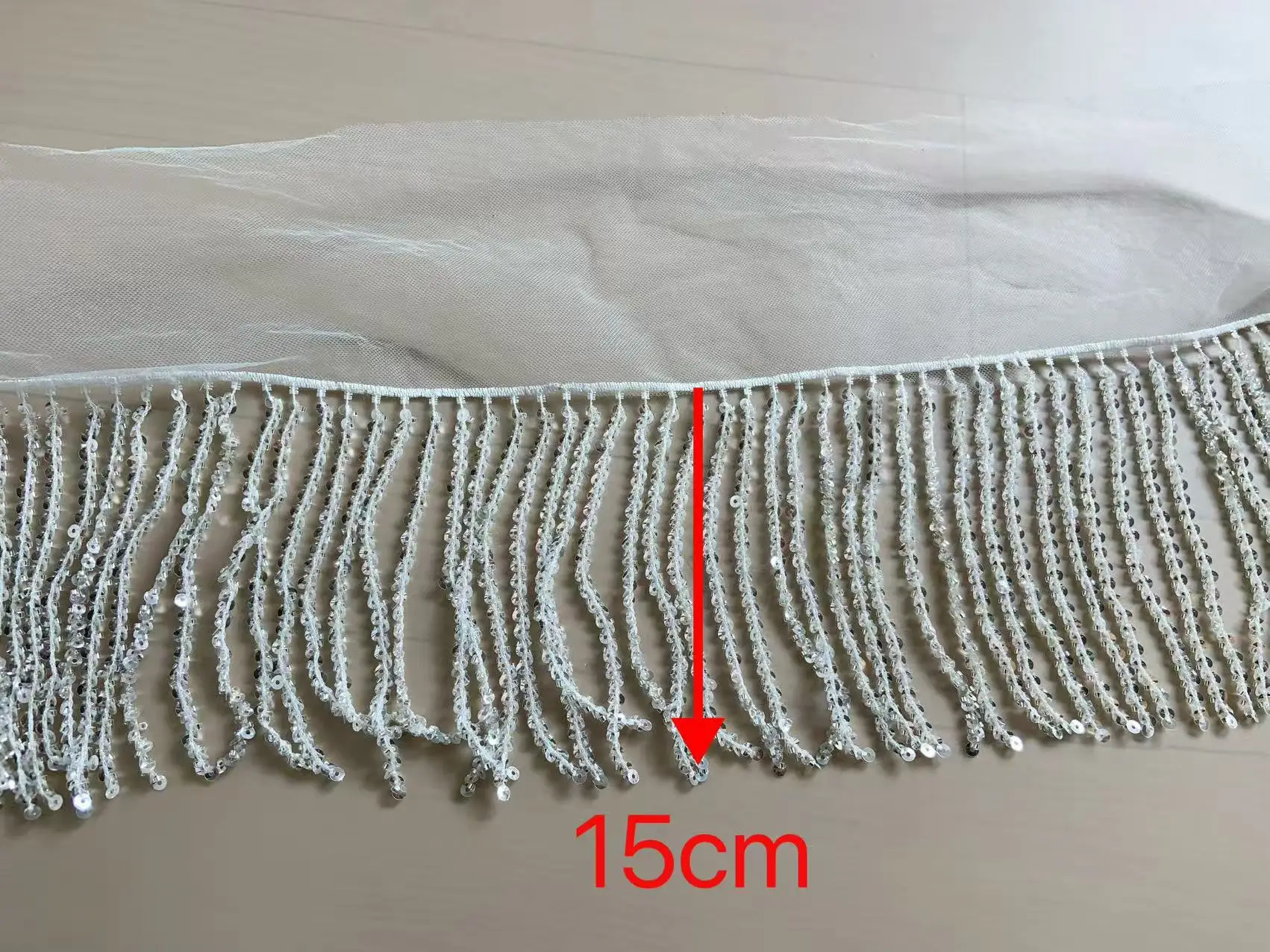 1 Yard Silver Seed Beads Fringe Trim Tape Tassel Ribbon for Dance Supplies,Bags Sewing,DIY Lace Accessories