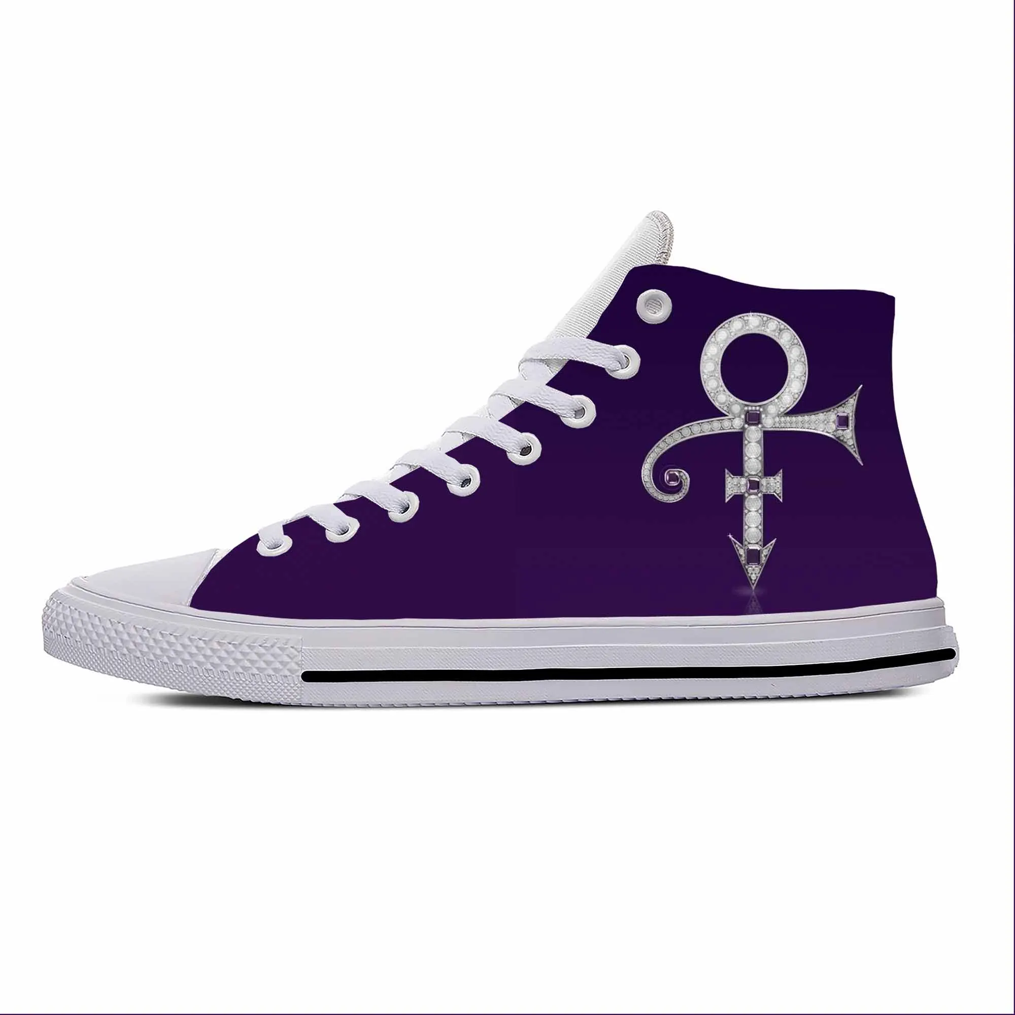 Hot Cool Singer Prince Symbol Rogers Nelson Purple Rain Casual Cloth Shoes Lightweight Men Women Sneakers High Help Board Shoes