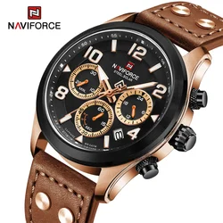 NAVIFORCE Brand Original Men's Luxury Eco-Drive Watches Sapphire Stainless Steel 5ATM Waterproof Luminous Quartz Wristwatch 2023