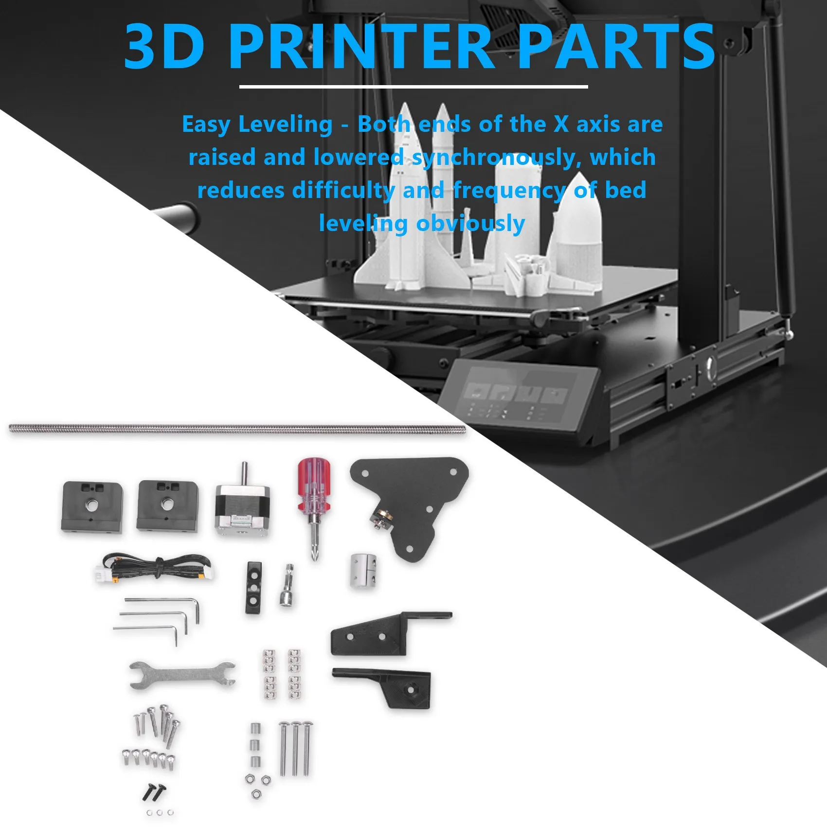 Double Z-Axis Upgrade Kit with Lead Screw Stepper Motor, Suitable for Ender-3 / Ender-3 V2 / Ender-3 Pro 3D Printer