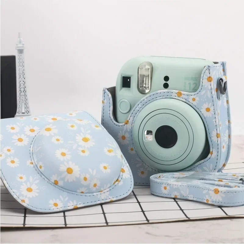 Universal para câmera Instax Mini 12/11/9/8 PU couro bolsa de ombro