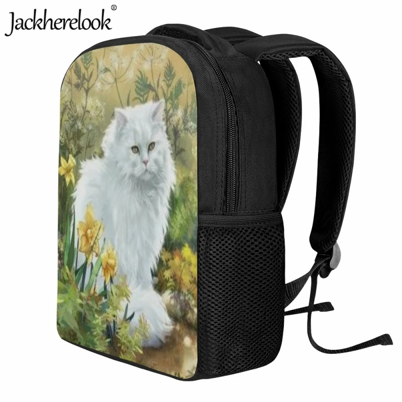 Jackherelook Cute Kitten School Bag for Children Fashion Trend Bookbags Kindergarten Kids Practical Backpack Daily Travel Gift