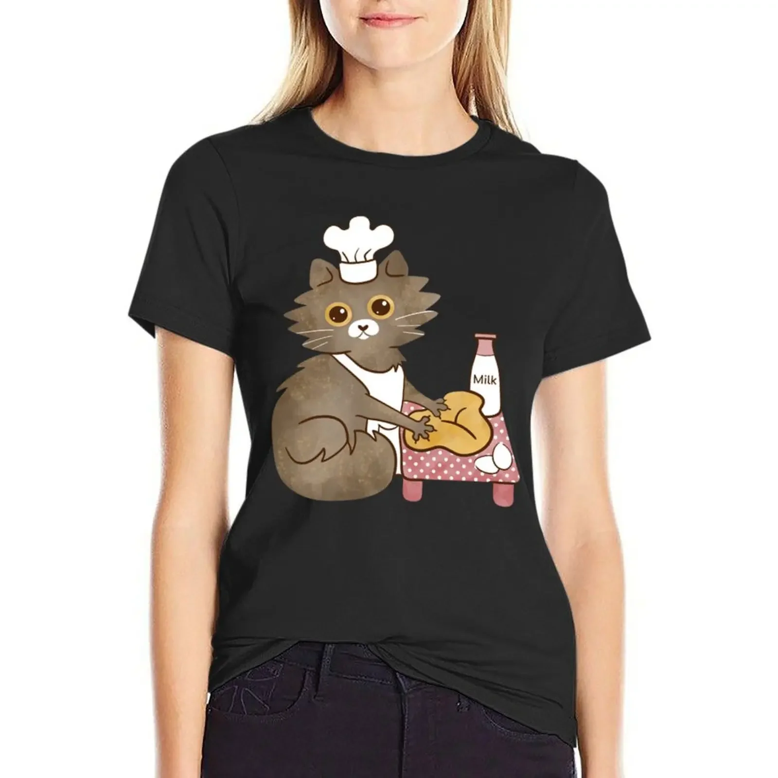 

Making Biscuits T-Shirt blacks anime Blouse animal print womans clothing