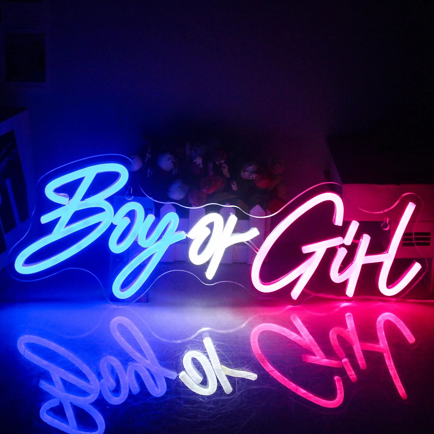 Boy or Girl Neon Sign for Wall Decor Wedding Birthday Party Bar Gift Restaurant Office Art Wall Decor Light Up Sign USB Supply