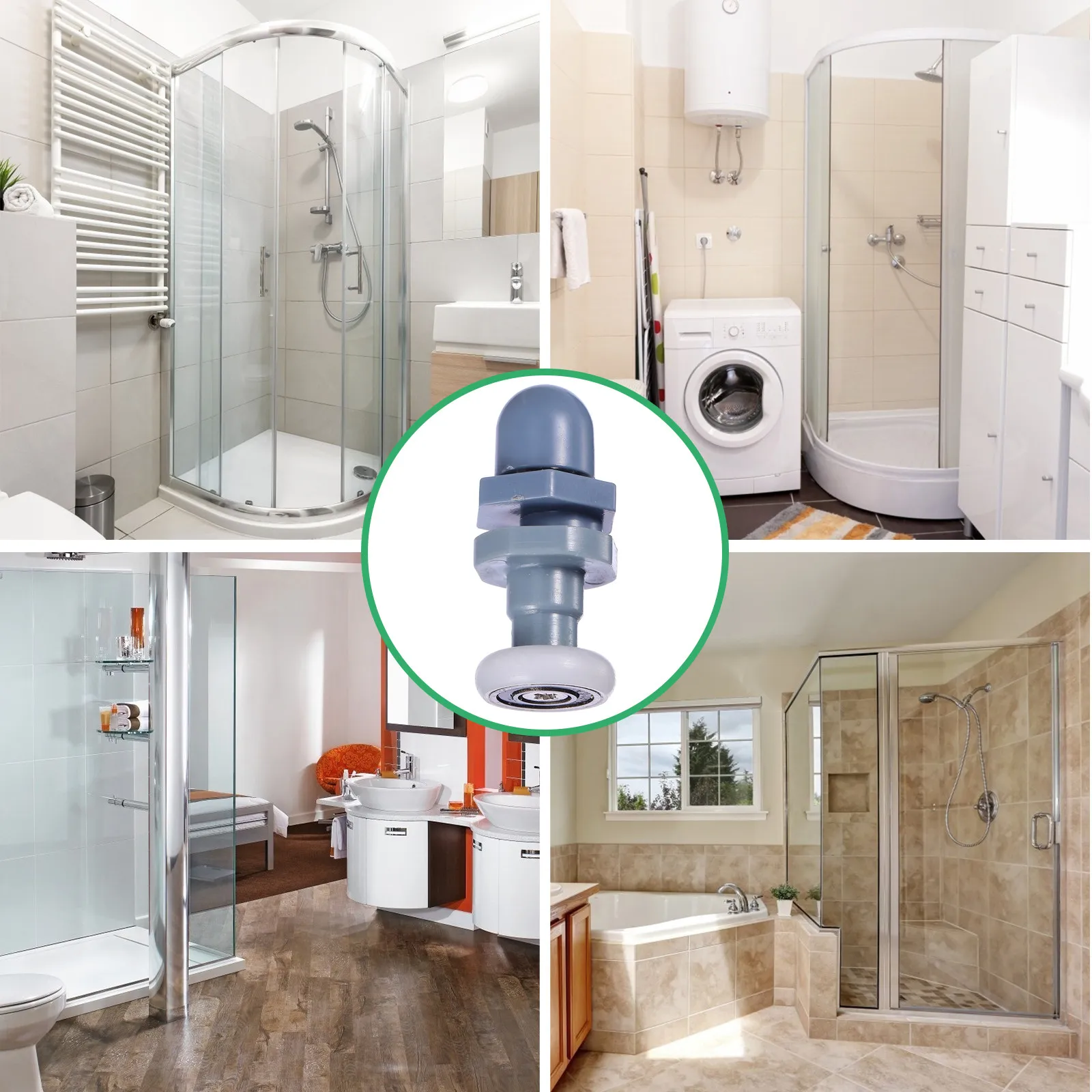 

12Pcs Sliding Shower Door Rollers Wear Resistant Ultra Quiet Glass Door Wheels Replacement Pulleys for Bathroom Shower Cubicles