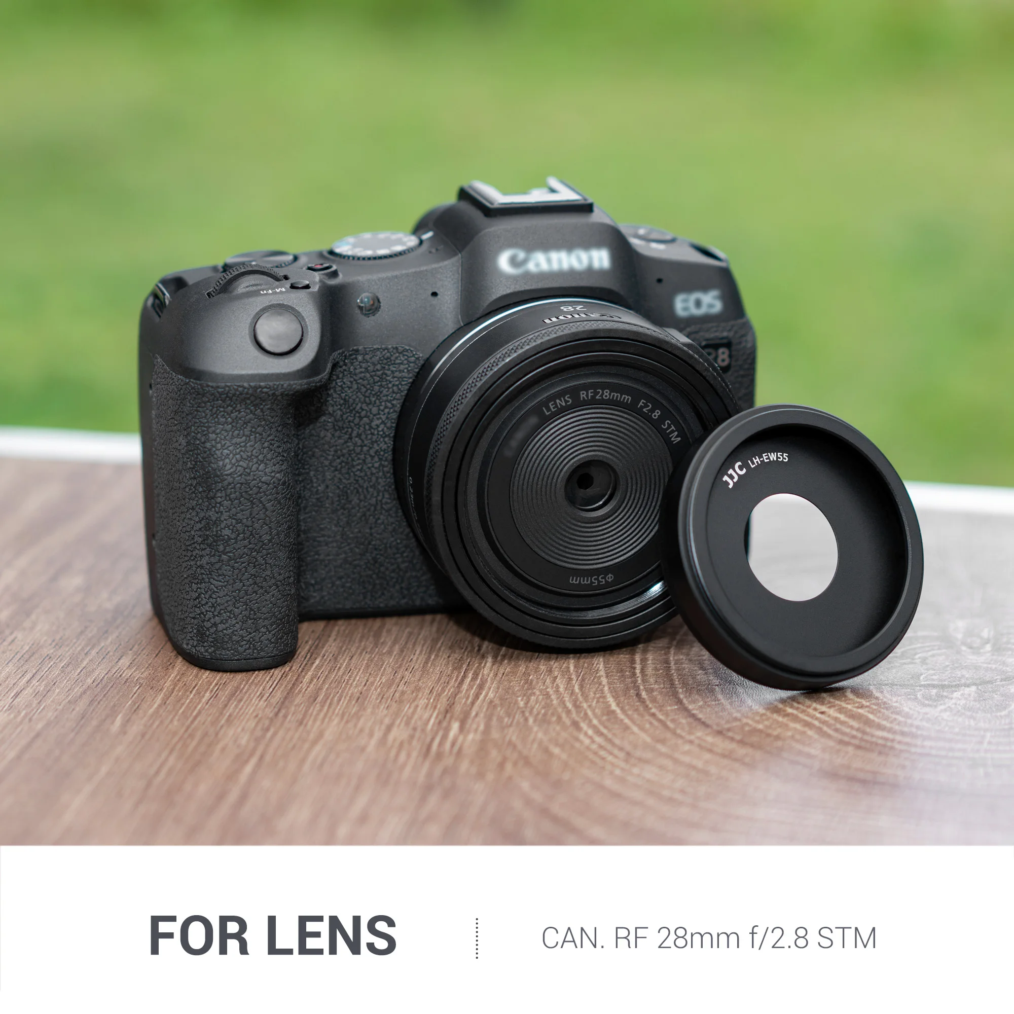 استبدال واقي غطاء العدسة JJC لعدسة Canon EW-55 لعدسة Canon RF 28mm f/2.8 STM