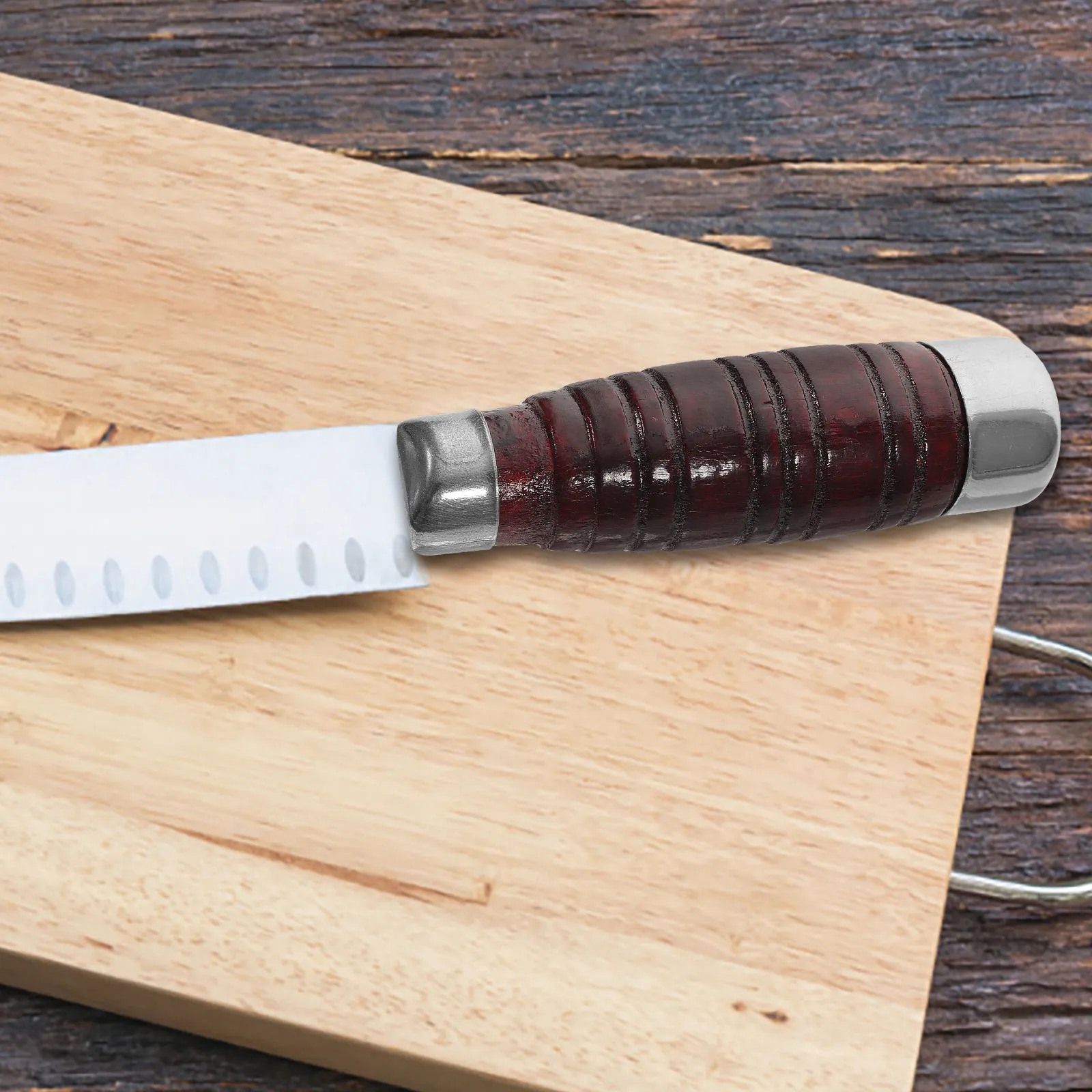1Set Cutter Handle Replacement Wooden Kitchen Tool Comfortable Grip Anti-Skid Sturdy Lightweight Polished Wood Chopping Cutter