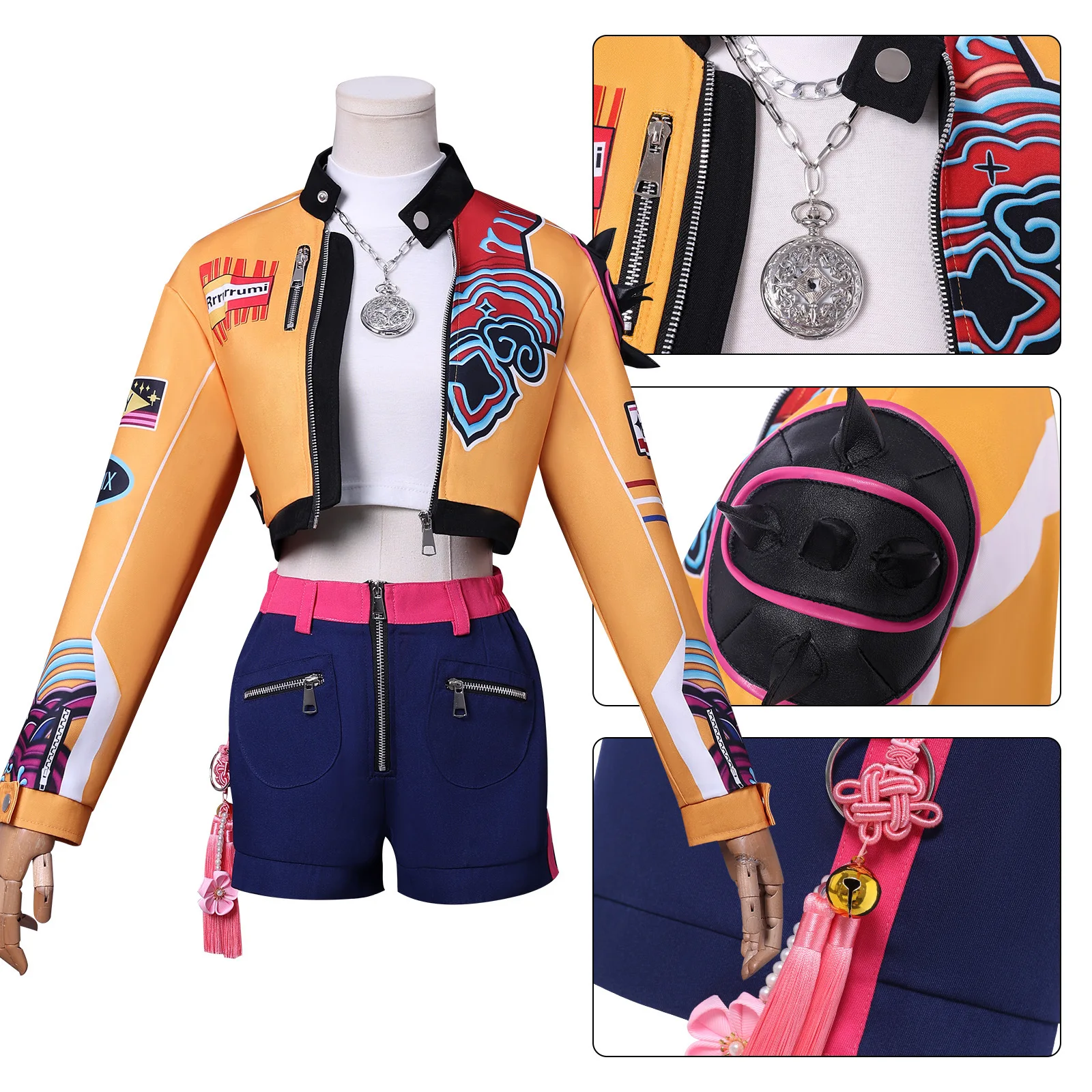 Anime Rumi Zoey Mira Costume Cosplay Kpop Demon Hunters Cosplay Huntrix Rumi Parrucca Donna Idol Costume Halloween Uniforme Ragazza Set
