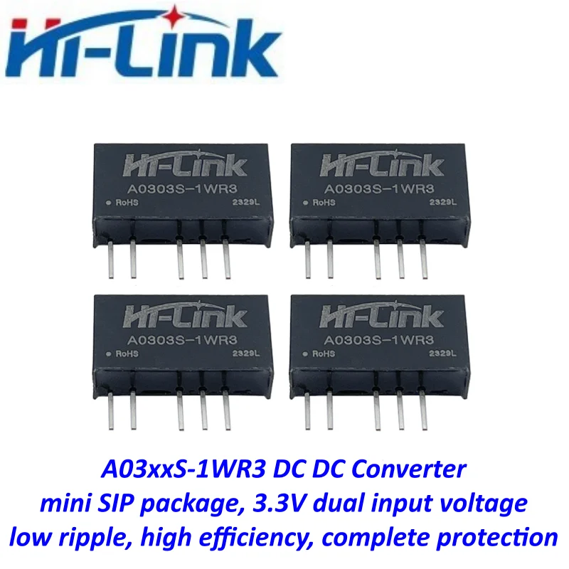

New Hi-link A0305S-1WR3 A0312S-1WR3 1W Isolated DC-DC Power Module 3.3V to ±3.3V/±5V/±9V/±12V/±15V/±24V Smart Electronics
