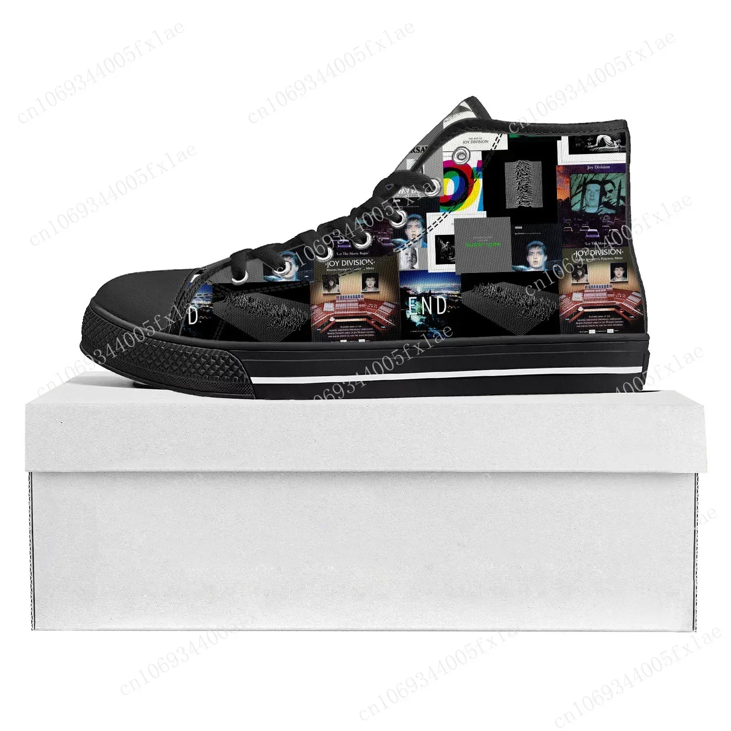 Joy Division Rock Band High Top High Quality Sneakers Mens Womens Teenager Canvas Sneaker Casual Couple Shoes Custom Shoe Black