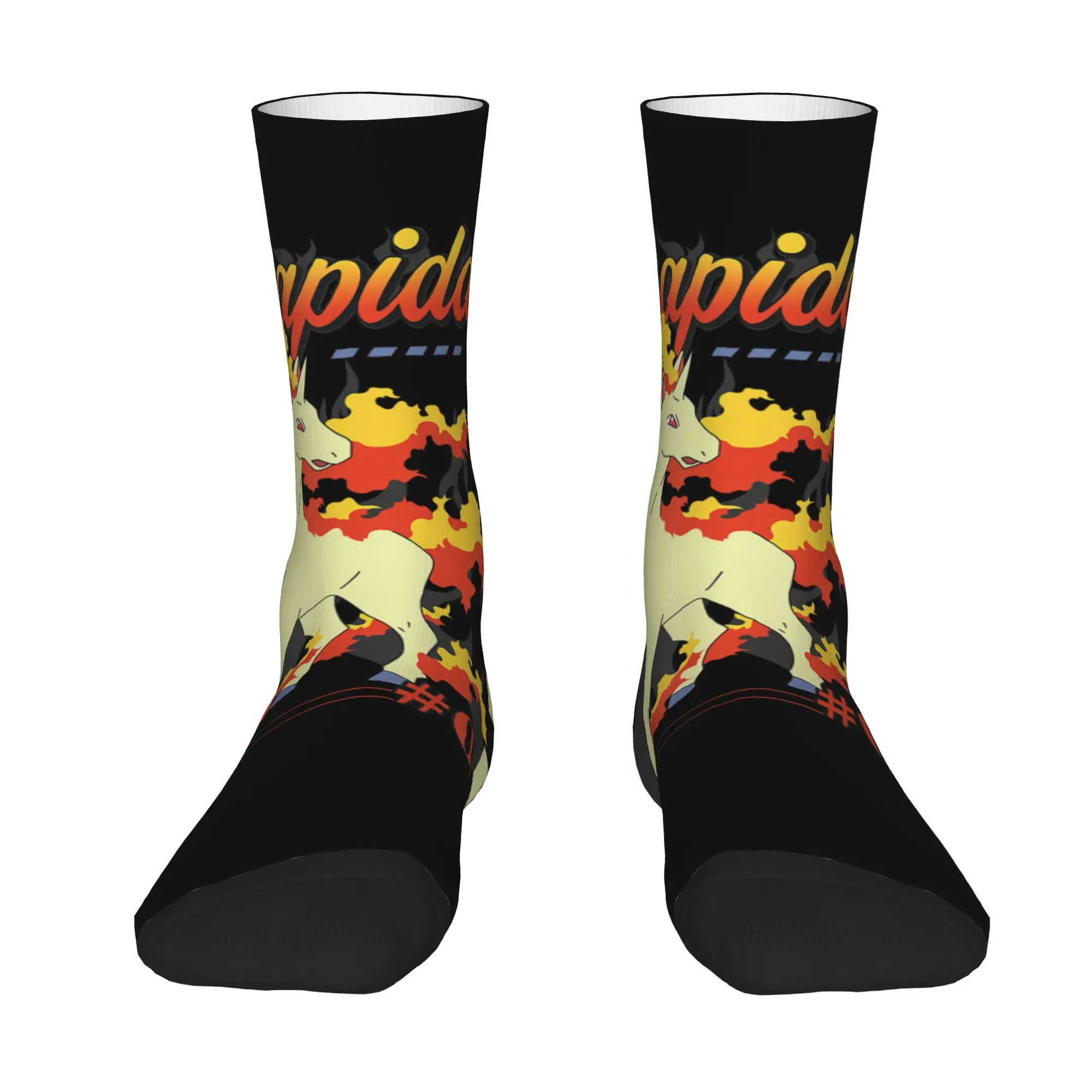 sports socks Pokemon Rapidash Pokedex Entry Cool Pose Retro  Hip Hop Novelty Seamless Crew Crazy Sock view 2