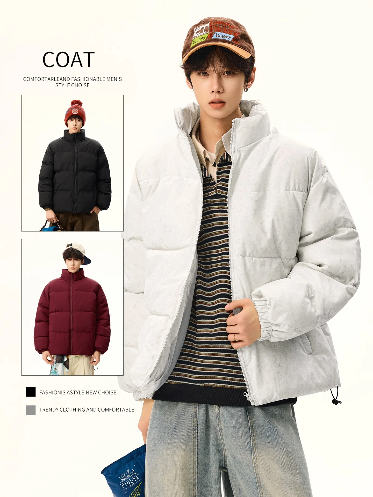 

Утепленная хлопковая куртка Rampo с воротником-стойкой, повседневная теплая молодежная зимняя верхняя одежда для мужчин и женщин