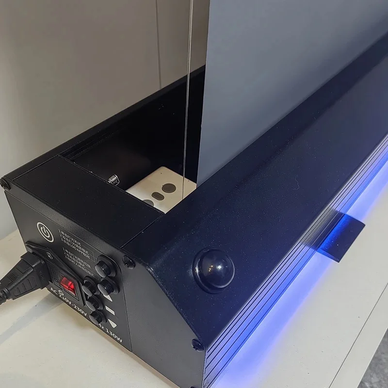 Layar Proyeksi Listrik Naik Lantai 100 ''-150'' Bahan Transparan Akustik Berlubang Anticahaya 4K HD Home Cinema
