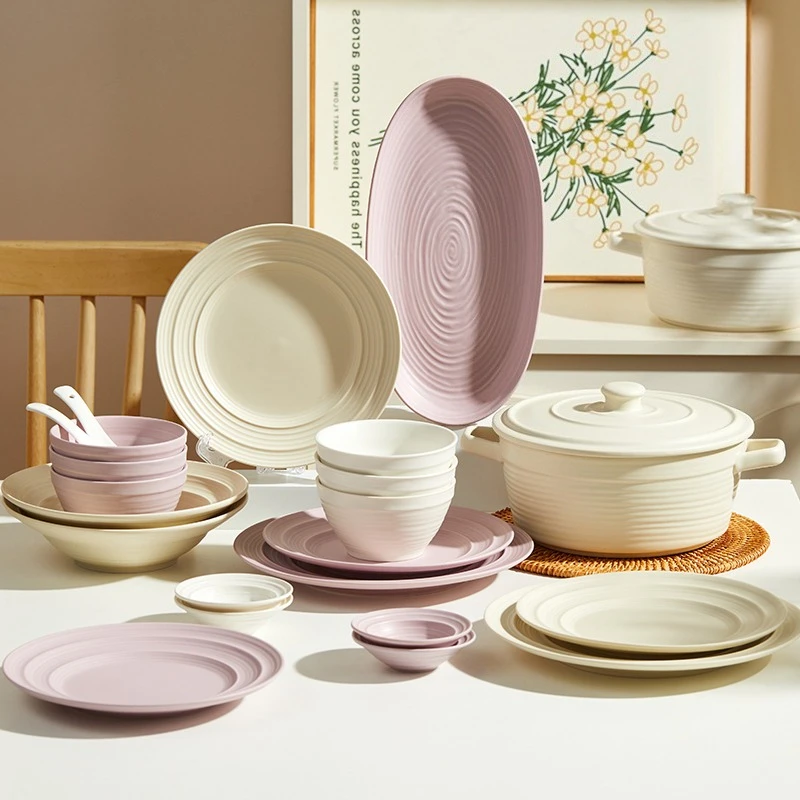 

Набор посуды, керамическая посуда кремового цвета, подарок на новоселье