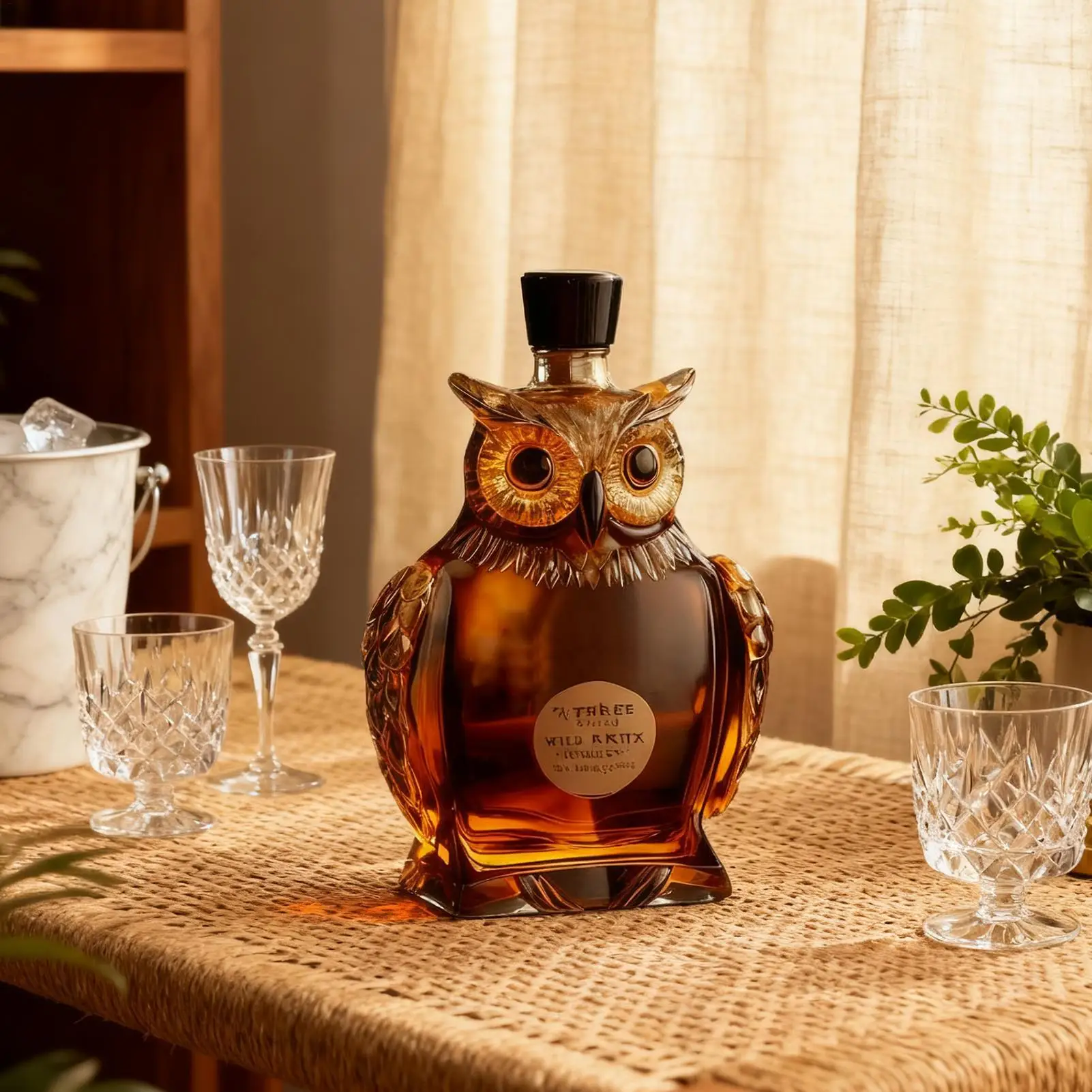 

Whiskey Decanter Bottle 350ml Owl Shape Vintage Wine Decanter Glass Bottle for Father Boyfriend Grandfather Uncle Men Dad