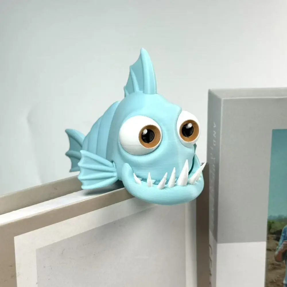 Figurki piranii drukowane w 3D PLA, ręcznie robione statuetki, realistyczny model piranii, zabawka, ozdoba, ruchome stawy.