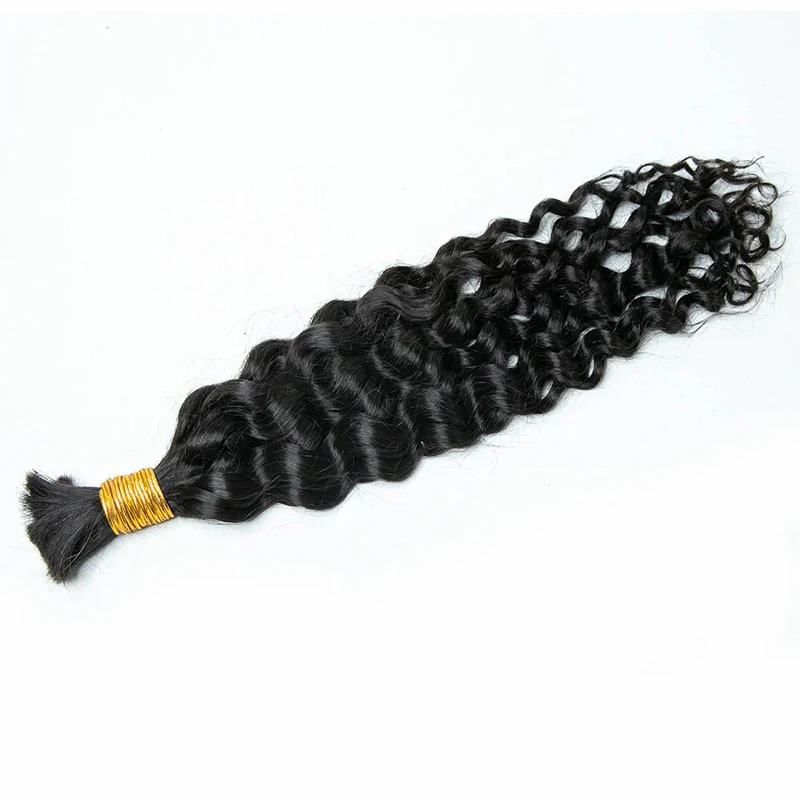 100g/PC Bulk Human Hair For Braiding Water Wave Indian Virgin Hair Extensions Natural Color 10-30 Inch Water Curly Bulk Hair