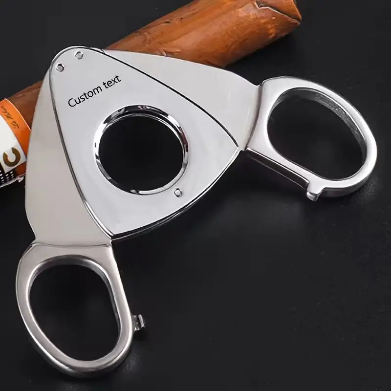 

1Pc【Personalized Cuban Cigar Scissors and Cutter】 - Customizable Engraving Content, Heavy-Duty Stainless Steel, Compact Two-In-One Design - Elegant Gift for Cigar Enthusiasts, Suitable for Birthdays - for Home or Travel Use