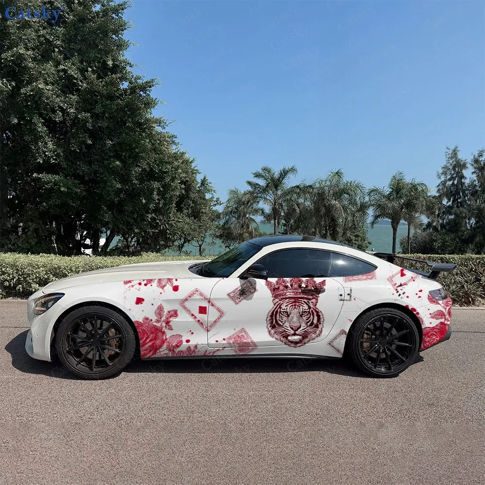 2-pezzi-tiger-king-rose-poker-realm-pellicole-adesive-per-auto-in-vinile-durevoli-resistenti-allo-sbiadimento-migliorano-l'estetica-del-veicolo-con-un-design-artistico-audace
