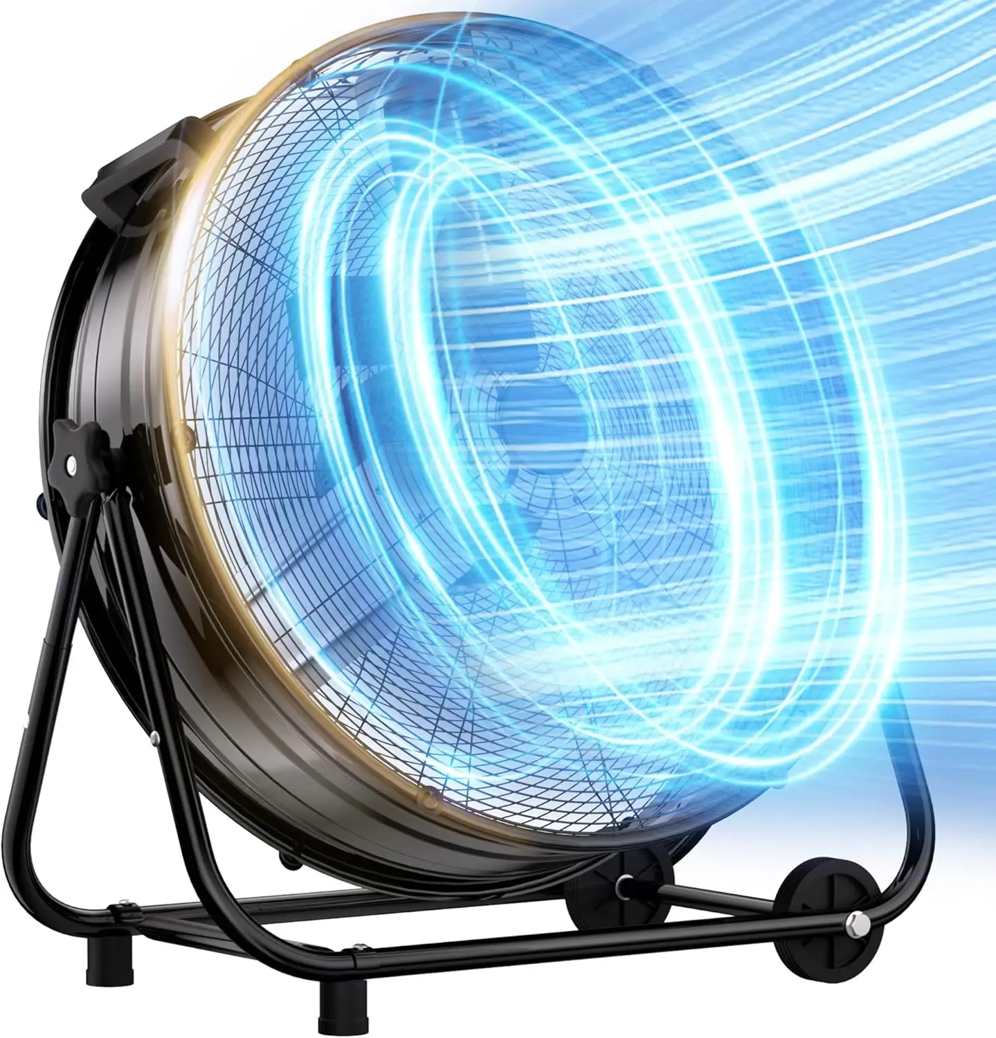 

Commercial, Factory, Basement Black 30 Inch High Velocity Heavy Duty Metal Drum Fan - 14000 CFM, 360° Adjustable Tilt, 3 Speed